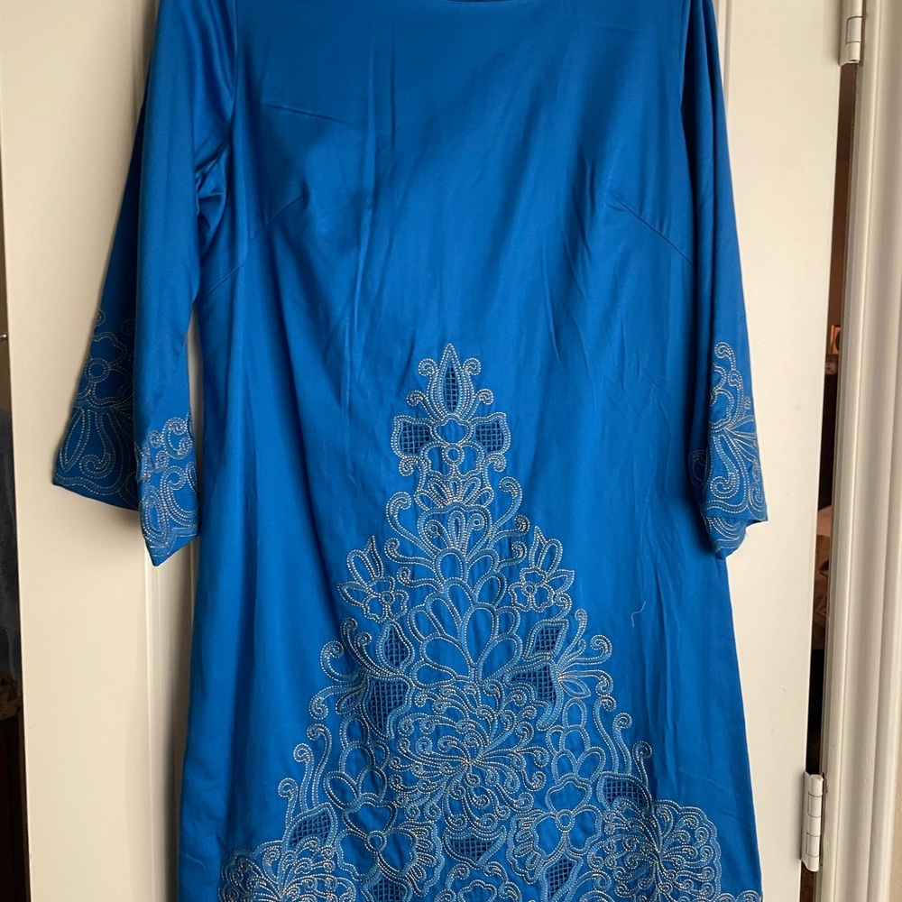 Blue Embroidered Dress